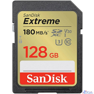 SecureDigital 128GB SanDisk SDXC Class 10 V30 UHS-I U3 Extreme 180MB/s (SDSDXVA-128G-GNCIN)