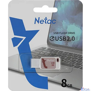 Netac USB Drive 8GB UA31 <NT03UA31N-008G-20PK>, USB2.0, розовая