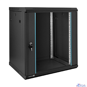 Exegate EX298609RUS Шкаф телекоммуникационный 19" настенный 12U ExeGate EC-WM-12U.450.G.BLACK (19”, 12U, 600x450x635mm (ШхГхВ), передняя дверь закаленное стекло, съемные боковые панели, пыле- и влагоз