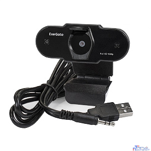 Exegate EX287388RUS Веб-камера ExeGate BlackView C615 FullHD Tripod (матрица 1/3" 2 Мп, 1920х1080, 1080P, 30fps, 4-линзовый объектив, шторка, USB, фиксированный фокус, микрофон с шумоподавлением, унив