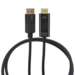 Bion Кабель DisplayPort - HDMI, 20M/19M, однонаправленный конвертор сигнала с DisplayPort в HDMI, 3 м, черный [BXP-CC-DP-HDMI-030]