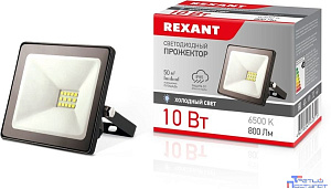 Rexant 605-001 Прожектор светодиодный 10 Вт 200–260В IP65 800 лм 6500 K холодный свет