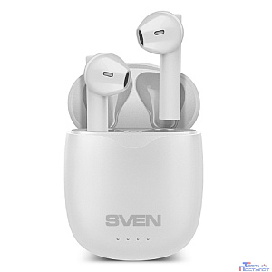 Наушники  SVEN E-727BTбел BТ,ТWS,магн заряд кейс, беспровод, стерео