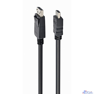 Cablexpert Кабель DisplayPort->HDMI, 10м, 20M/19M, черный, экран, пакет (CC-DP-HDMI-10M)
