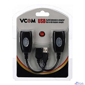 VCOM CU824 Адаптер-удлинитель USB-AMAF/RJ45, по витой паре до 45m [4895182215528]