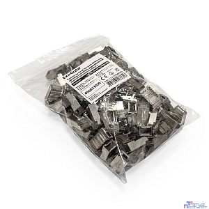 Exegate EX293764RUS Коннектор ExeGate PL45-C5-8P8C-SH-100 RJ-45 Кат.5e (8P8C) под одножильный кабель, экранированный, золотое напыление (100 шт)