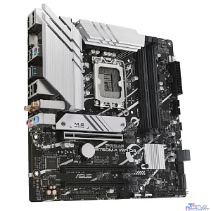 ASUS PRIME B760M-A WIFI D4 (Socket 1700, mATX, 4xDDR4(128GB), DP/2xHDMI 2.1, 3xPCIe 4.0x16, 1xLAN (2.5GbE), Wi-Fi, BT, 4xSATA 6Gb/s, 2xM.2, 2xUSB 3.2, 4xUSB 2.0, 1xPS/2)