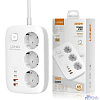 LDNIO SE3436/ Сетевой удлинитель 2м/ 3 розетки/ 3250W/ 4 USB: QC 4.0+PD 3.0+PPS/ GAN 65W/ White