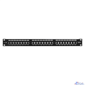 Exegate EX281083RUS Патч-панель FTP 19" 24 port кат.5e ExeGate  разъём KRONE&110 (dual IDC), 1U, RoHS, цвет черный