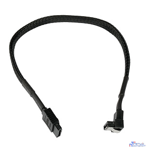 Cablexpert Кабель интерфейсный SATA Sata3 7pin / 7pin, 30см, угловой, защелка, оплетка, черный,пакет (CC-SATAM-DATA90-BLBR-30CM)