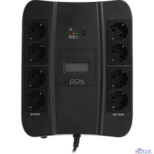 PowerCom Spider SPD-900U LCD ИБП {Line-Interactive, 900VA / 540W, 8xEURO: 4 с резервным питанием, 4 с фильтрацией, USB} (1168465)