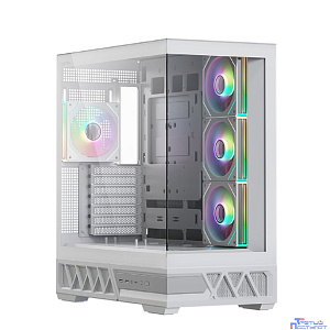XASTRA Корпус Q700 4ARGB-C10-UC White ATX/Aquarium/Screewless/4x120mm ARGB PWM mirror fans/Argb+PWM HUB 10port/Type C Q700-4FM12A-C10-UC-WH