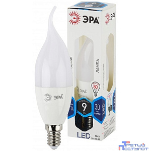 ЭРА Б0027974 Светодиодная лампа свеча на ветру LED smd BXS-9w-840-E14