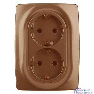 Эра Б0031236 12-2106-14 Розетка 2X2P+E Schuko, 16A-250В, IP20, Эра12, медь