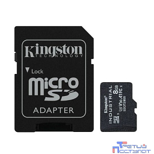 Промышленная карта памяти Micro SecureDigital 8Gb Kingston Class10  [SDCIT2/8GB] Industrial Temperature Class UHS-I с адаптером