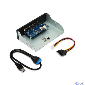 Gembird Планка USB 3.0 на переднюю панель 5.25", 4 порта USB (FP5.25-USB3-4A)