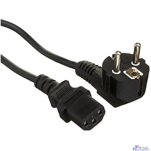 Exegate EX297778RUS Кабель питания Power PC-1P (Евровилка угловая Schuko->C13, VDE-250V-3*0.5mm2, медь, черный, 6A, 1м)