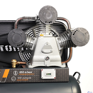 Компрессор PATRIOT KRX 950 L100 D [545302350] { поршневой, ременной, масляный, 950 л/мин, 100 л, 10 бар, 5.5 кВт, 400 В }