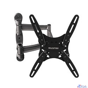 Kromax TECHNO-5 grey, Кр. алюм. наст. для TV 15"-55", max 35 кг, 5 ст св., нак. 15°, пов. 180°, от ст. 87-497 мм, max VESA 400x400 мм.
