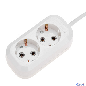 PROconnect (13-4202) Удлинитель 2 гнезда, 1,5м, 3х0,75мм?, с/з, белый