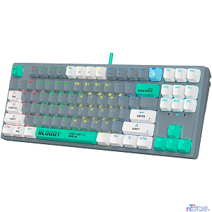 Клавиатура проводная A4Tech Bloody S87 Energy grey/green (механическая, USB, for gamer, LED) (S87 USB ENERGY ASH)