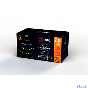 ЭРА Б0047966 Гирлянда LED  Дождик 10 нитей  2 метра мультиколор 220V, IP20