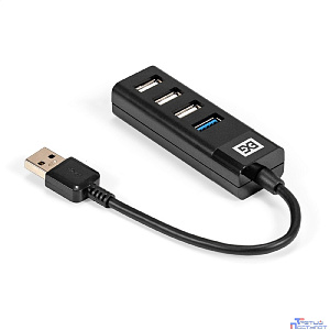 Exegate EX296923RUS USB-Хаб (концентратор) 4-в-1 ExeGate DUB-3213 (кабель-адаптер USB3.0 --> 3xUSB2.0, 1xUSB3.0, Plug&Play, черный)