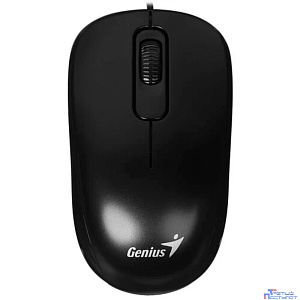 Мышь проводная Genius DX-110, USB, оптическая, разрешение 1000 DPI, 3 кнопки, кабель 1.5m, для правой/левой руки. Цвет: черный (31010009400)