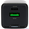 Cablexpert зарядное устройство 20Вт GaN, 3А, QC4.0/PD, 1xUSB, 1xType-C, черный, пакет (MP3A-PC-62)