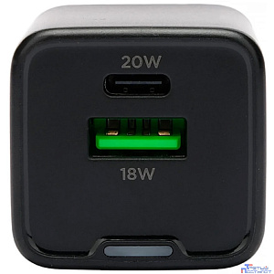 Cablexpert зарядное устройство 20Вт GaN, 3А, QC4.0/PD, 1xUSB, 1xType-C, черный, пакет (MP3A-PC-62)