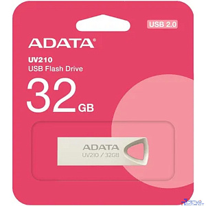 A-DATA Flash Drive 32GB UV210, USB 2.0, Металлич., Серебро