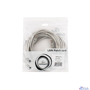 Cablexpert Патч-корд UTP PP12-5M кат.5e, 5м, литой, многожильный (серый)