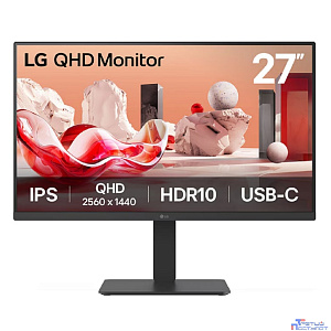 LCD LG 27" 27BA65QB-B {IPS 2560x1440 100Hz 5ms 350cd 1000:1 DisplayPort1.4 2xHDMI2.0 4xUSB3.0 USB-C(65W PD) Speakers HAS VESA}