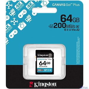 SecureDigital 64GB Kingston Canvas Go Plus G4 200R V30