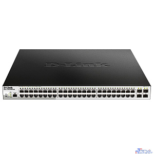 D-Link DGS-1210-52MPP/ME/B3A PROJ Управляемый L2 коммутатор с 48 портами 10/100/1000Base-T и 4 портами 1000Base-X SFP (48 портов PoE 802.3af/at, PoE-бюджет 740 Вт)