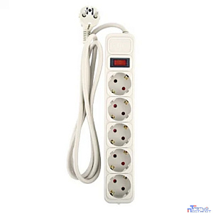 Perfeo сетевой фильтр "REAL POWER", 5,0м, 5 розеток, 16А, 3500 Вт, тройная защита, серый. [PF_E1502]