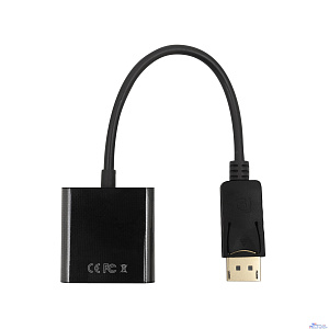 Bion Переходник с кабелем HDMI - DisplayPort, 19F/20M, однонаправленный DP->HDMI, 15см, черный [BXP-A-HDMI-DP-02]