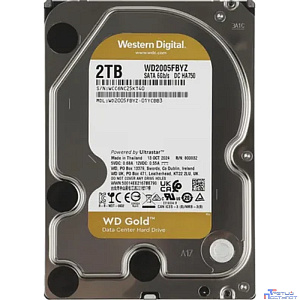 2TB WD Gold  (WD2005FBYZ) {SATA III 6 Gb/s, 7200 rpm, 128Mb buffer}