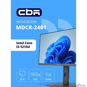 CBR AiO-MDCR-2401 23.8" FHD IPS (i3-1215U(1.2GHz) / 8Gb DDR4 3200MHz (2slot) / 256Gb SSD PCIe /Intel UHD Graphics (support Iris Xe with dual RAM)  / RJ45 / Windows 11 Pro )