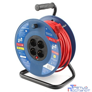 PowerCube Удлинитель на пласт.катушкуе (PC20502) 40м, 4 розетки с/з, 16А