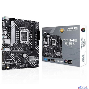 ASUS PRIME H610M-A-CSM (Socket 1700, mATX, 2xDDR5(96GB), VGA/DP/HDMI, 1xPCIe 4.0x16/1xPCIe 3.0, 1xLAN, 4xSATA 6Gb/s, 2xM.2, 1xM.2 E key, 2xUSB 3.2, 2xUSB 2.0, 2xPS/2)
