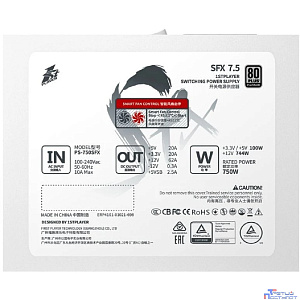 1STPLAYER SFX 750W PLATINUM White / SFX, APFC, 80 PLUS Platinum, LLC+DC-DC, 80mm fan, full modular / PS-750SFX-WH
